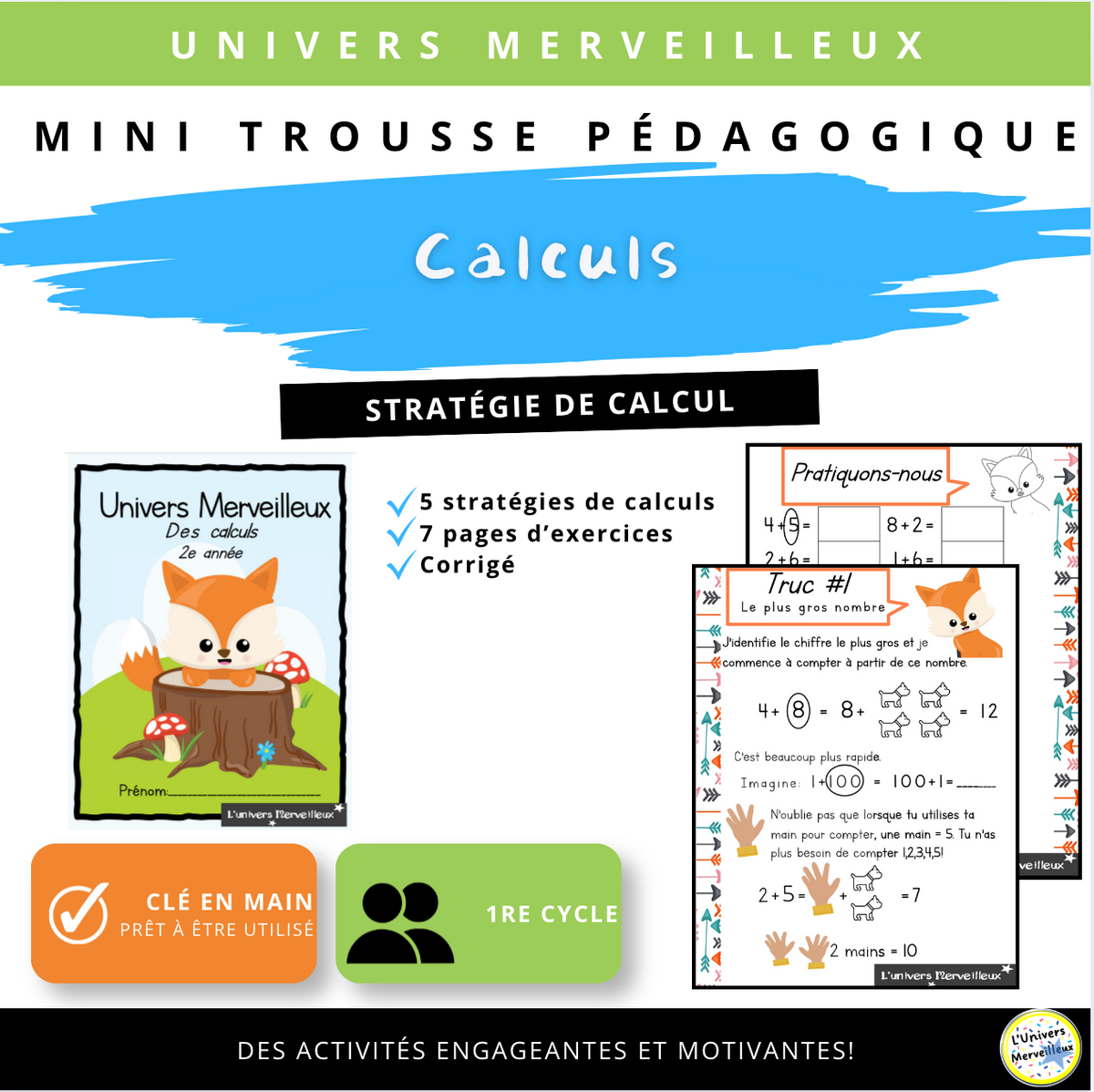 1er cycle du primaire-Trousse pédagogique «Calculs»