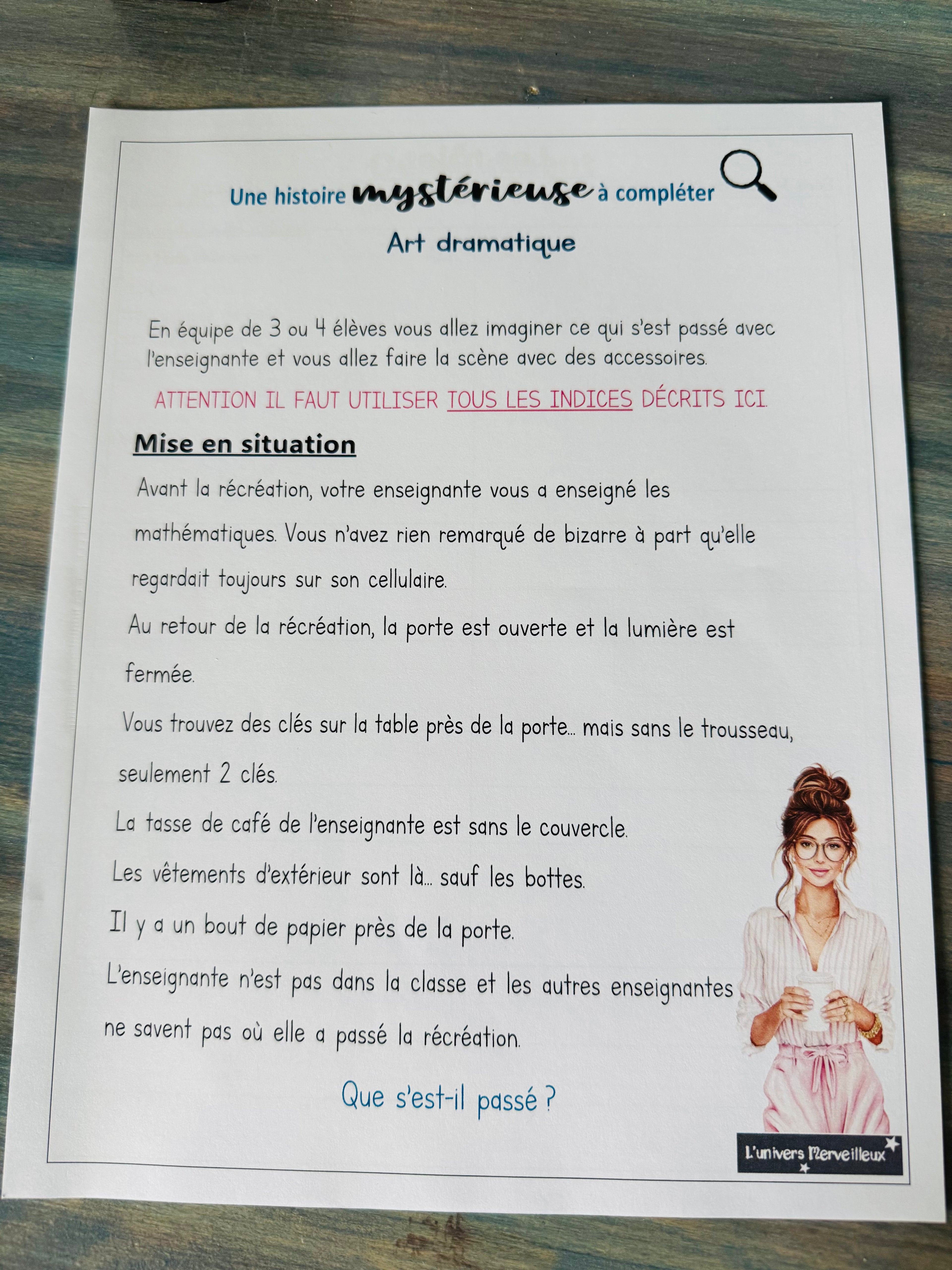 ART DRAMATIQUE: Disparition mystérieuse