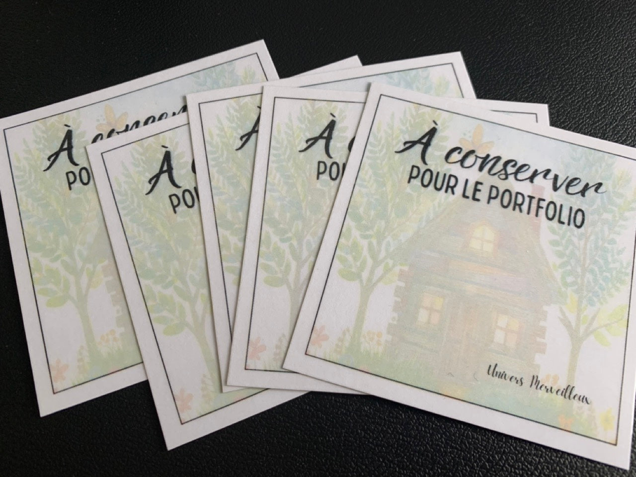 Cartons d'organisation-«À conserver pour le portfolio»