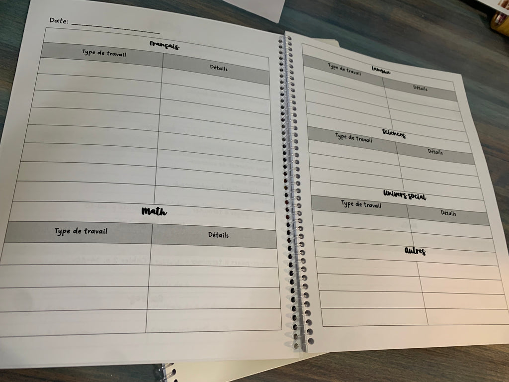 Planning individuel pour les enfants