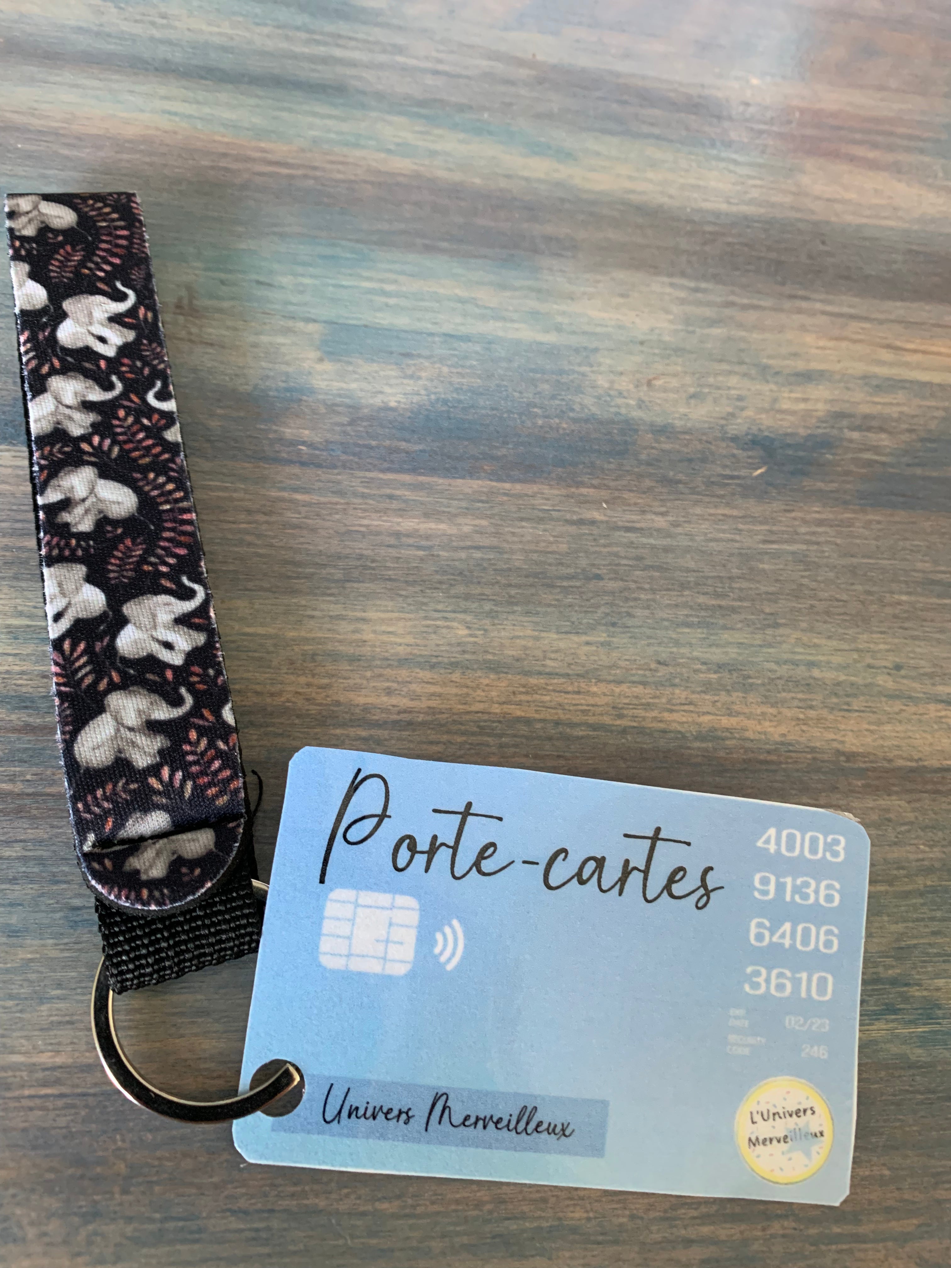 Porte-cartes de crédit/débit/hopital-Motif éléphant