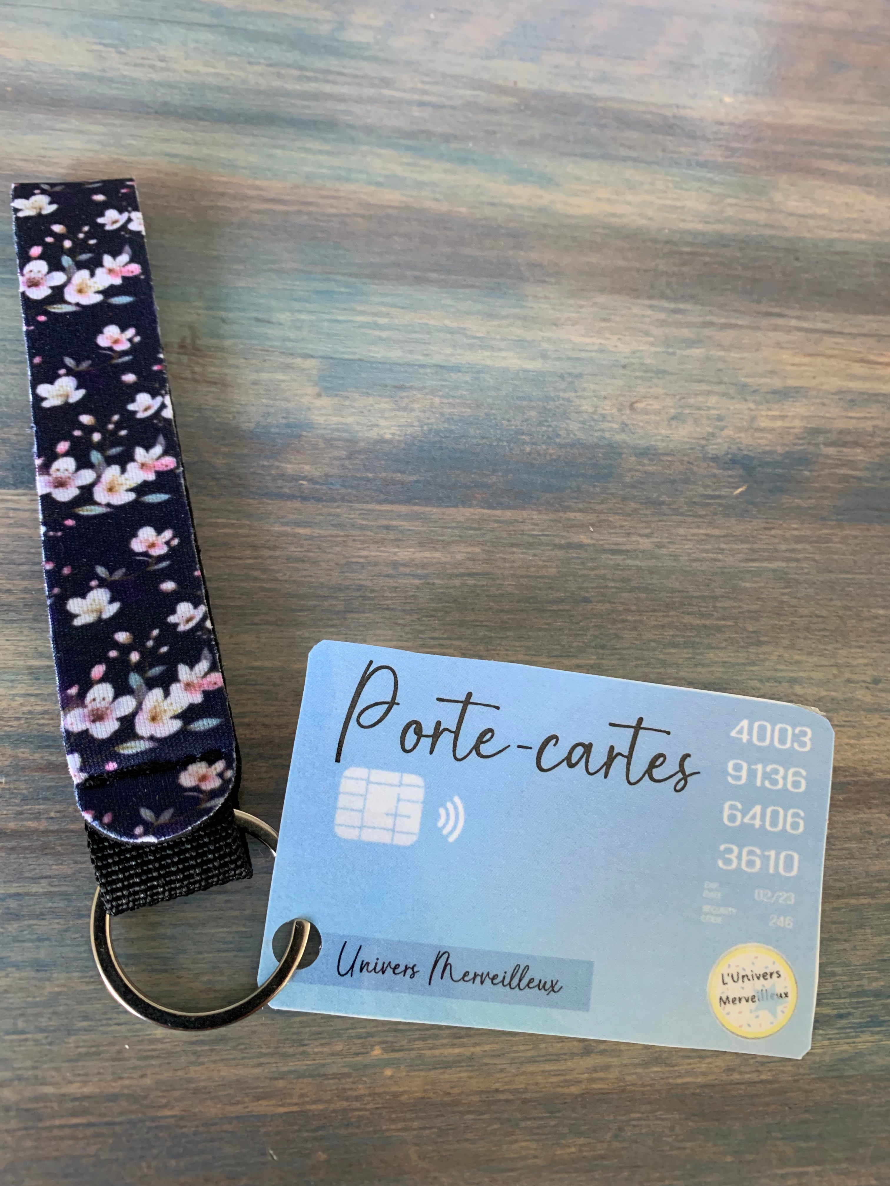 Porte-cartes de crédit/débit/hopital-Motif fleur violet