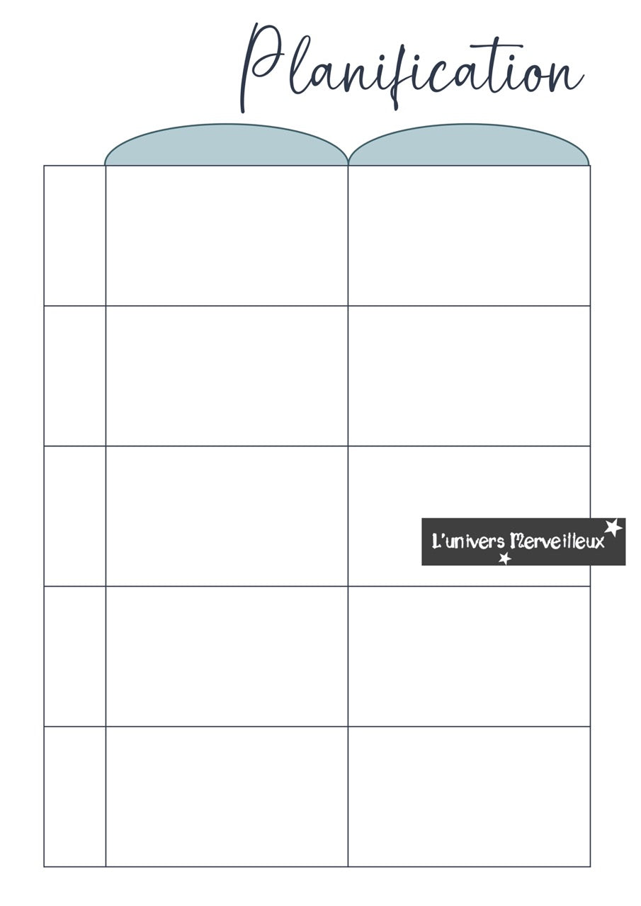 Planificateur en version PDF à imprimer à la maison