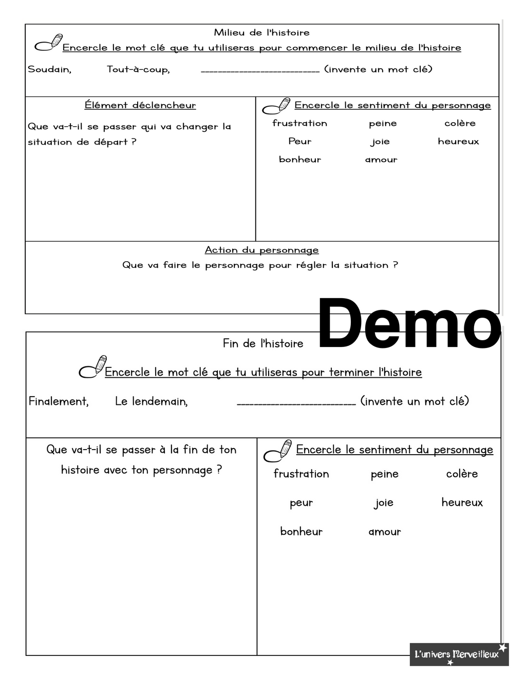1er cycle du primaire-Trousse pédagogique «Histoire en 3 temps à compléter»