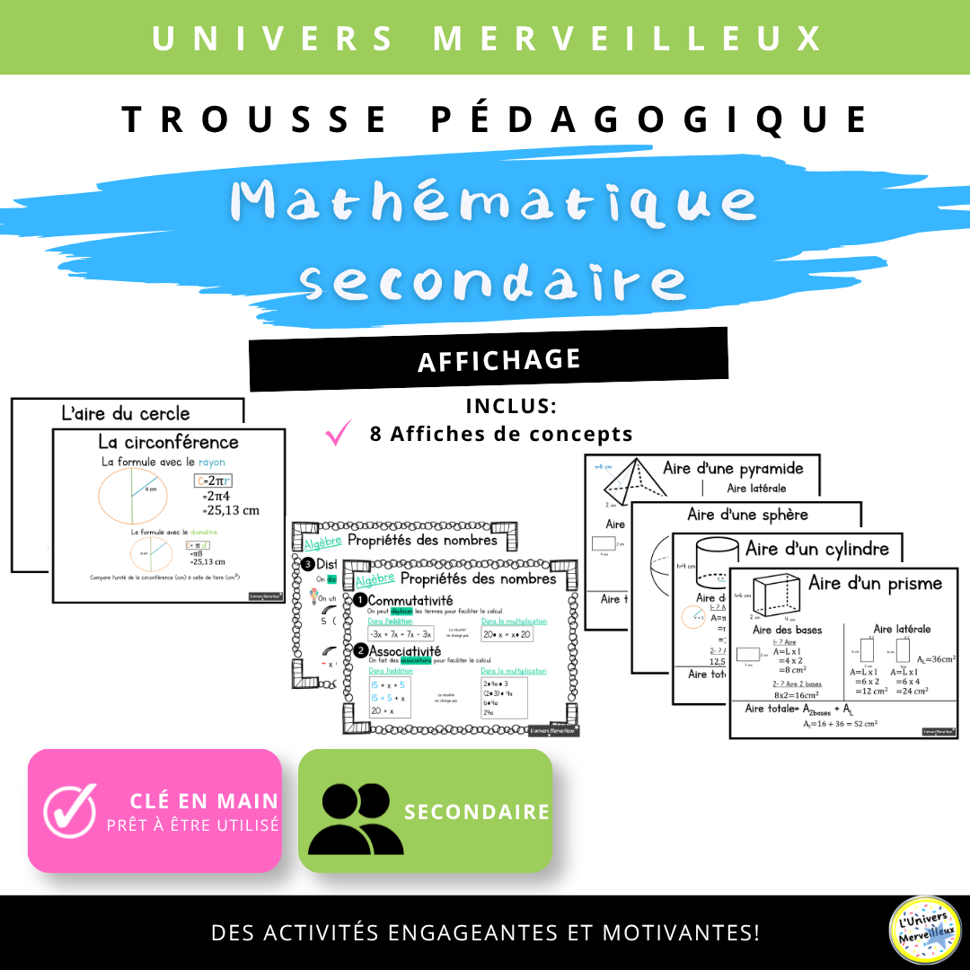 Secondaire-Trousse pédagogique «Affichage en mathématique»
